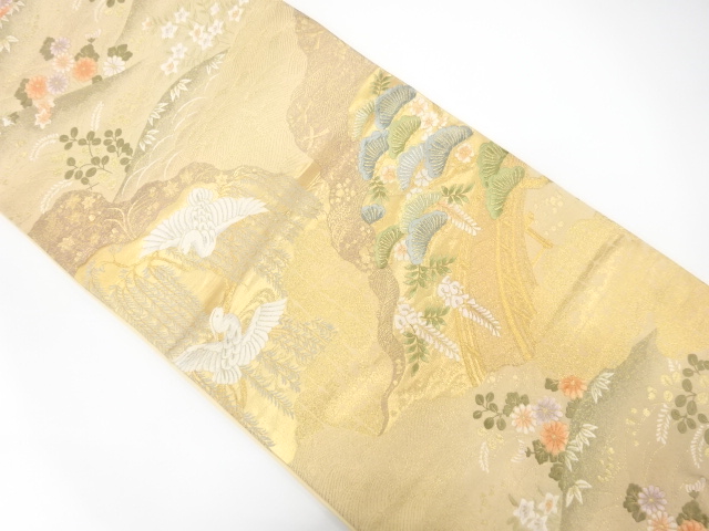 JAPANESE FUKURO OBI / UNUSED / WOVEN TRADITIONAL PATTERN(NON-TAILORED)